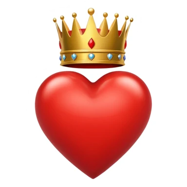 I want a red heart these emoji ❤️ and i also want a crown like this 👑 on it from front and it should be from a one side emoji sticker