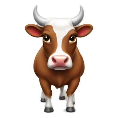 friendly brown bull with horns and red bandana sticker