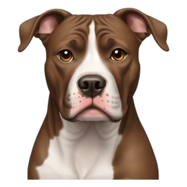 An American Staffordshire pitbull dog with brown brindle coat and a white line on the center of the face   sticker