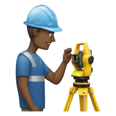 Man using total station sticker