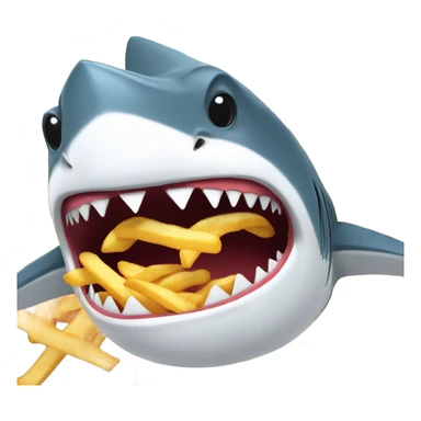Shark eating fries sticker