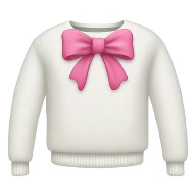 White sweater with a pink bow in the middle sticker