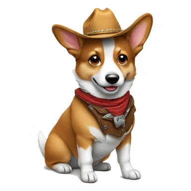 A cowboy corgi sticker