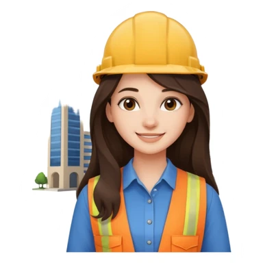 girl architect - brunette - 20 years old cute pose - long hair girl without eye glasses. pretty girl sticker