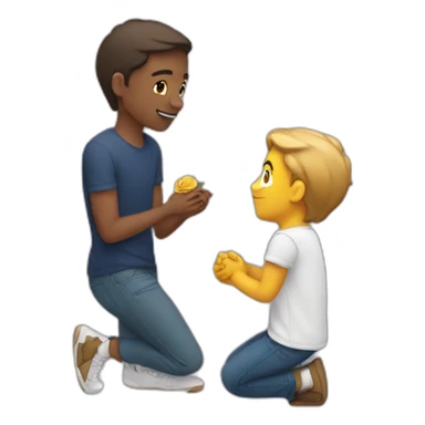 Man proposing with rose by kneeling down sticker