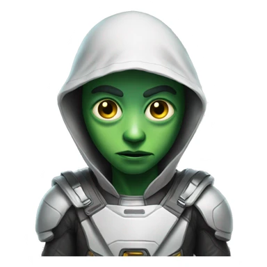 intense gaze of a boy alien sticker