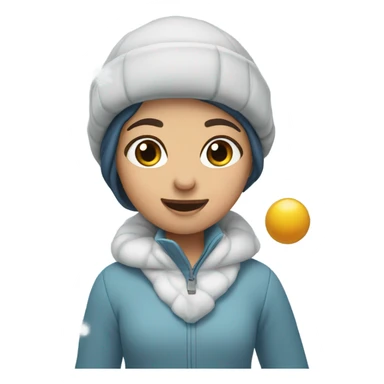 Girl throwing snowball sticker