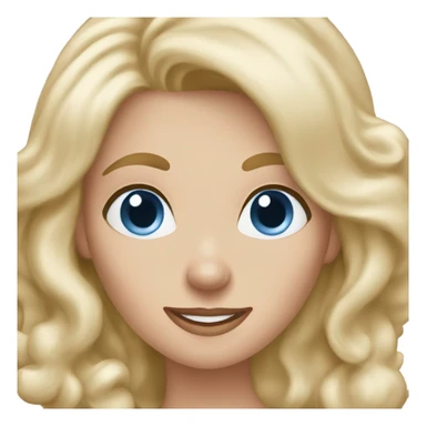 blue eyed blonde lady waving with brown Cockapoos sticker