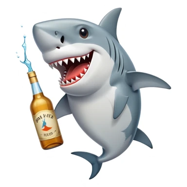 Shark drinking alcohol  sticker