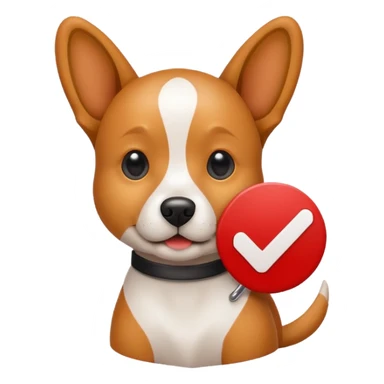 Dog check mark red sticker