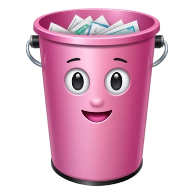 glittery pink shiny office trashcan sticker