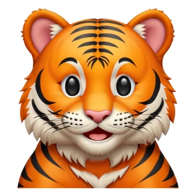 A smiling tiger with a thank you sign sticker