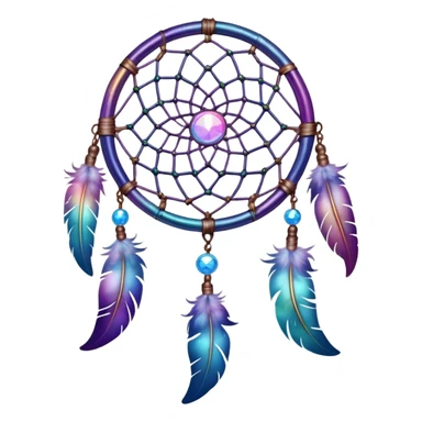 Iridescent nebula Dreamcatcher-suncatcher sticker