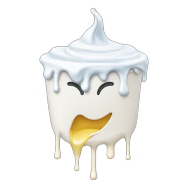 Dripping yogurt face sticker