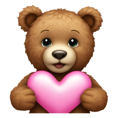 teddy bear with pink heart sticker