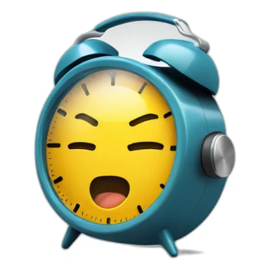 Alarm clock in headphones sticker