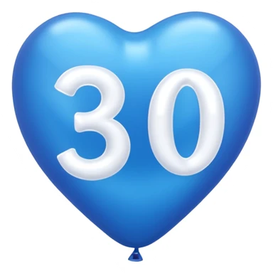 balloons with thirty 30 shape in blue sticker