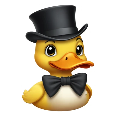 happy duck wearing a tophat sticker