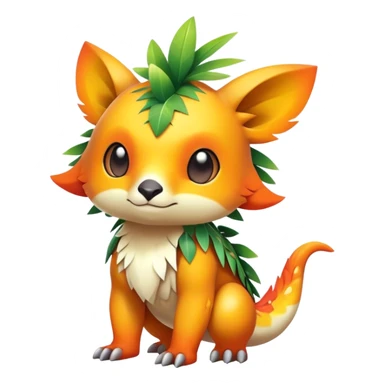 Cute cool colorful fantasy tropical animal hybrid Fakemon full body sticker