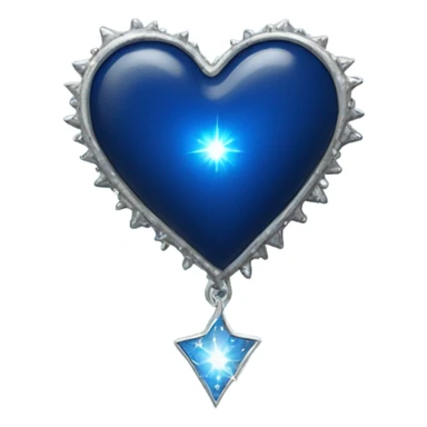 Midnight blue silver space heart  sticker