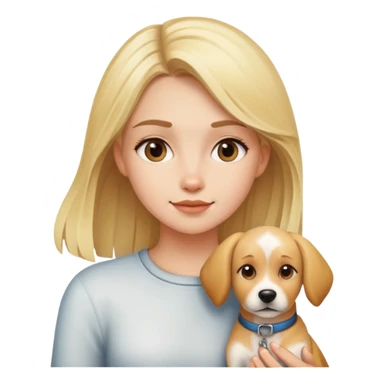 Blonde girl with a dog sticker