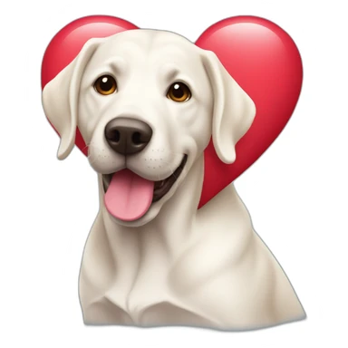 white labradore with a heart for valentine day sticker