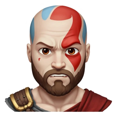 Kratos skin whiter Without beard sticker