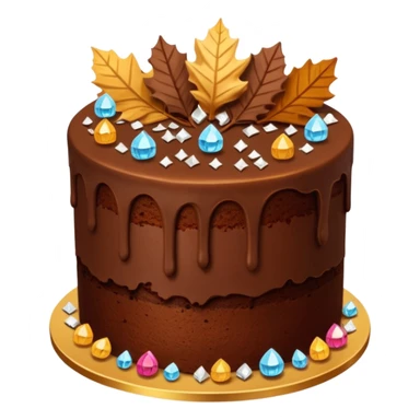 Two layer autumn cake adorned with overflowing raw crystals & leaves  sticker