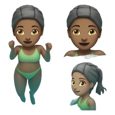 Girl swimming sticker