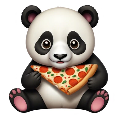 Panda eating pizza sticker