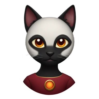 Smart black cat ,  in dark red dress , with planets in the front  sticker