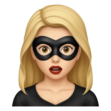 woman with robber mask surprisd sticker