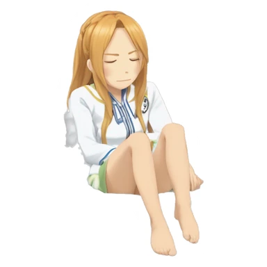 laying down sleeping full body Asuna anime sword art online one piece swim suiting  sticker