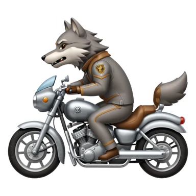 Wolf ride on motorcycle sticker