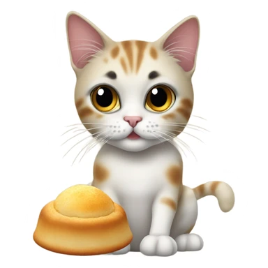Cat eating pani puri sticker