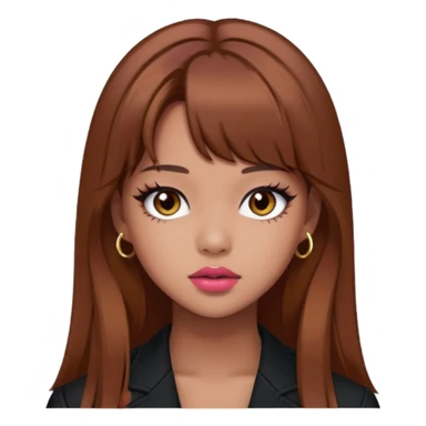 Lisa from BLACKPINK in brown hair with bold makeup sticker