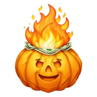 Money on fire  sticker