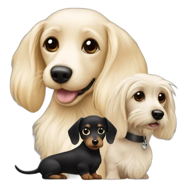 blond maltese and black dachshund sticker