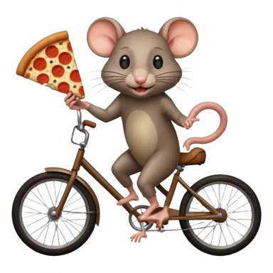 rat stealing pizza on a bike sticker