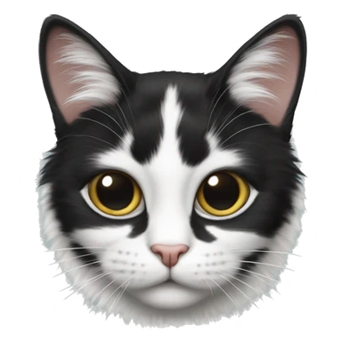Black and white cat with long fur  sticker