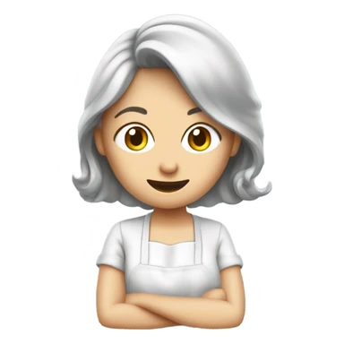 Frau mit grauen Haaren am kochen  sticker