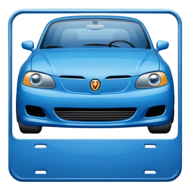 Blue car plate sticker