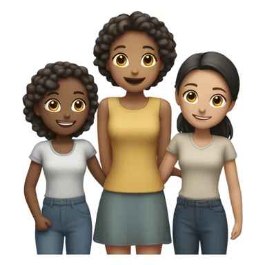 3 girls holding hands sticker