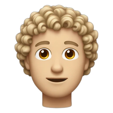 White Man with curly hair and heart in eyes sticker