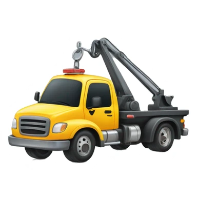 tow truck carrying a car sticker