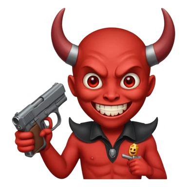 Un 👹 con una pistola en la mano  pero que sea como el emoji sticker
