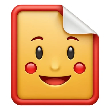 PDF file emoji, document icon with red border, no text sticker
