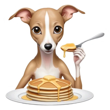 white italian greyhound eating pancakes sticker