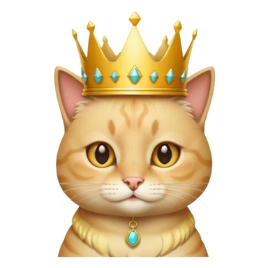 Blonde Cat Wearing Crown sticker