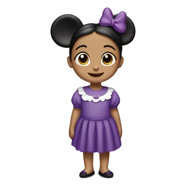 Niña pelinegra camisa de minne mouse morada  sticker